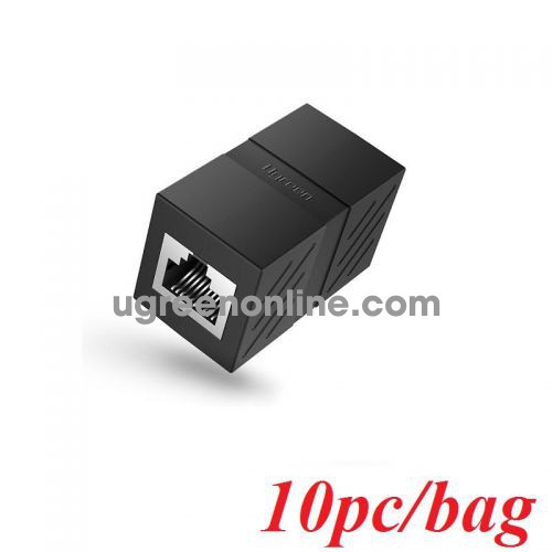 Ugreen 30718 10pcs black RJ45 Network Keystone Jack In-Line Coupler Female to Female NW114 10030718