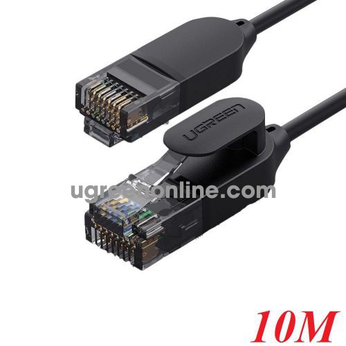 Ugreen 70656 10M 10Gbps 500MHz cat6a Black OD2.8mm Utp Round & Ultra Slim Ethernet Cable Pure Copper Patch Cord NW122 10070656