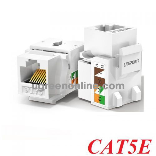 Ugreen 80176 cat5e white Unshielded Network Modules Keystone Ethernet 8P8C RJ45 100 Mbps 568A-B white NW142 10080176