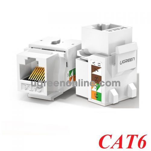 Ugreen 80178 cat6 white Unshielded Network Modules Keystone Ethernet 8P8C RJ45 100 Mbps 568A-B white NW143 10080178