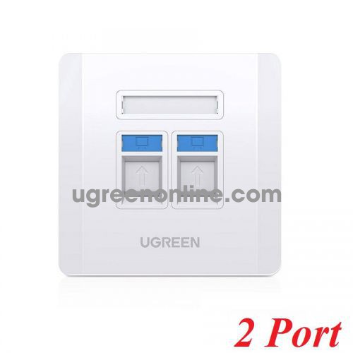 Ugreen 80182 RJ45 - RJ11 white Dual Wall socket internet LAN and telephone NW144 10080182