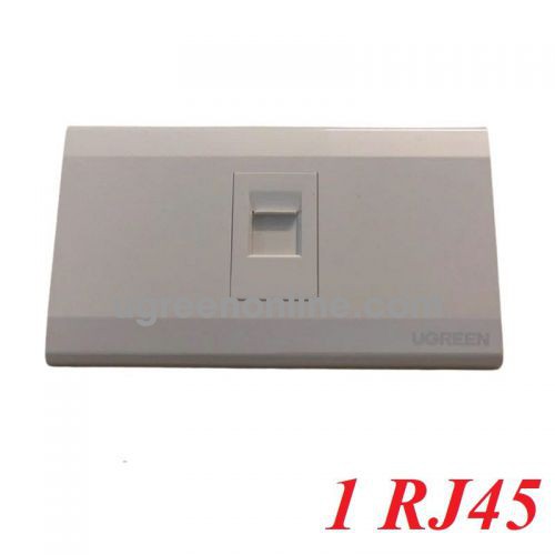 Ugreen 65065 faceplate 1x rj45 mặt nạ âm tường 1 cổng mạng hình chữ nhật cao cấp màu trắng 65065 10065065