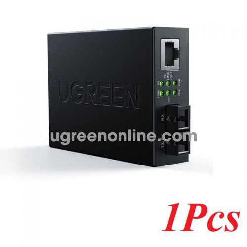 Ugreen 80120 1pcs 100 Megabit single-mode industrial grade telecom optical fiber transceiver dual-fiber photoelectric converter cm330 10080120