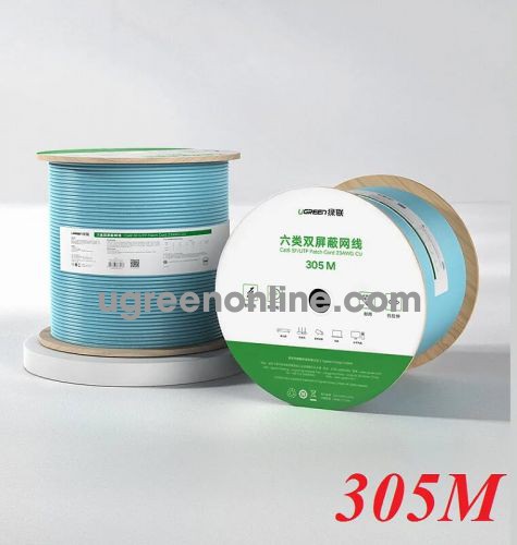 Ugreen 70317 305M Cáp mạng S/FTP CAT6 Engineering Version 0.58mm Pure Copper Wire Core 23AWG NW124 10070317