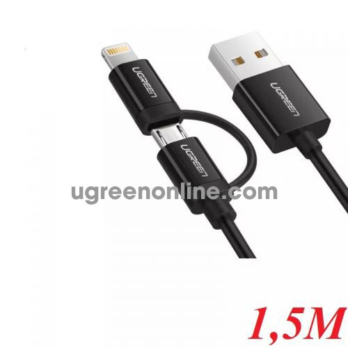 Ugreen 40941 1.5M USB to Micro USB + Mini USB Data cable cáp US178 10040941