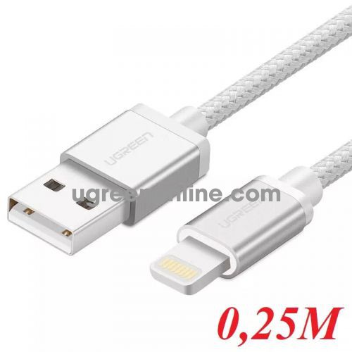 Ugreen 40692 0.25M MFI Lightning to USB cable cáp Aluminum Case + Braid US199 10040692