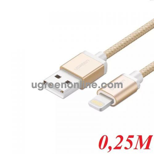 Ugreen 40694 0.25M MFI Lightning to USB cable cáp Aluminum Case + Braid US199 10040694