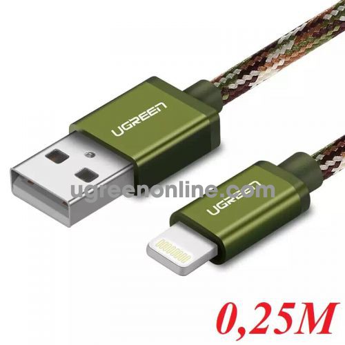 Ugreen 40874 0.25M USB 2.0 to Lightning cable cáp with Braid US199 10040874