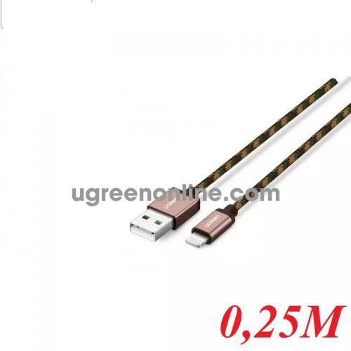 Ugreen 40476 0.25M USB 2.0 to Lightning cable cáp with Braid US247 10040476