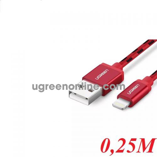 Ugreen 40477 0.25M USB 2.0 to Lightning cable cáp with Braid US247 10040477