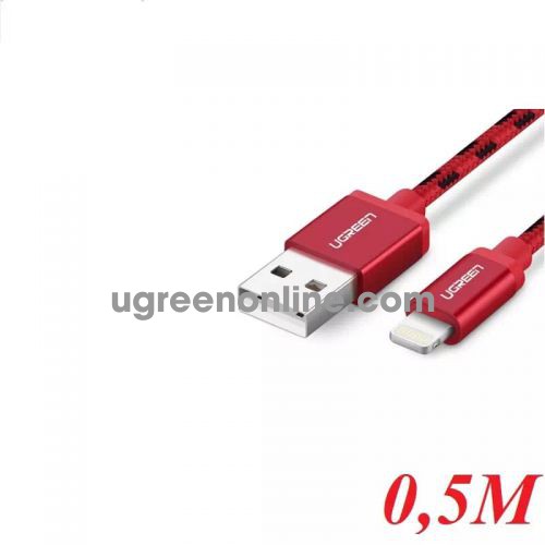 Ugreen 40478 0.5M USB 2.0 to Lightning cable cáp with Braid US247 10040478