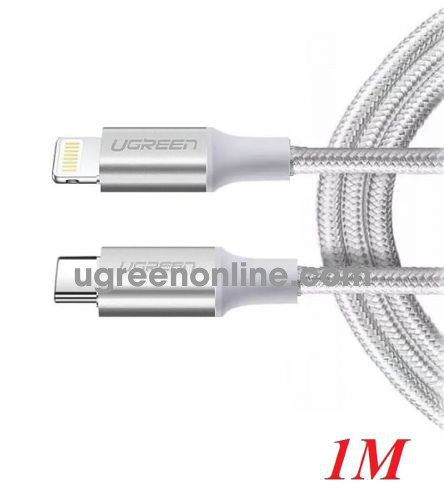 Ugreen 70523 1m white lightning to usb type c 2.0 cable US304 10070523