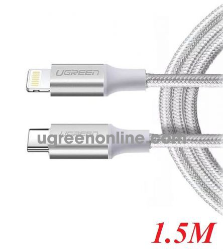 Ugreen 70524 1.5m white lightning to usb type c 2.0 cable US304 10070524