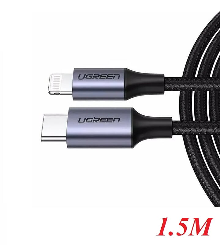 Ugreen 60760 1.5m black usb type c to lightning cable aluminum shell