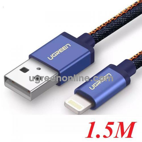 Ugreen 80634 1.5M Lightning MFI Denim Blue Alu Case Braided Cable US199 10080634