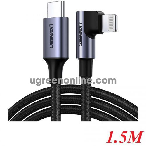 Ugreen 60764 1.5M Angled Lightning To usb Type C 2.0 Cable US305 10060764