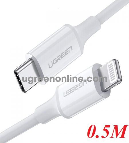 Ugreen 60747 0.5M Lightning to Type-C 2.0 Cable White US171 10060747