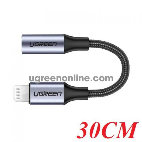 Ugreen 30756 10CM Lightning Male to 3.5mm Female Cable Gray US211 10030756