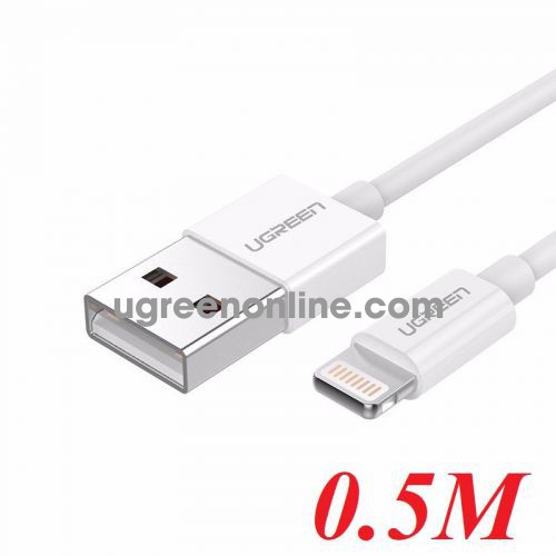 Ugreen 80313 50CM White Lightning To Usb 2.0 A Male Cable 0.5M US155 10080313