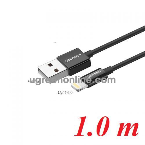 Ugreen 80822 1M Black Lightning To USB 2.0 A Male Cable US155 10080822