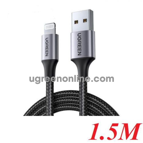 Ugreen 60157 1.5M Black Usb 2.0 A To Lightning Cable Nickel Plating Aluminum Braid US291 10060157