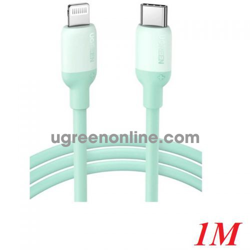 Ugreen 20308 1M Mfi Green Usb Type C To Lightning Silicone Cable US387 10020308