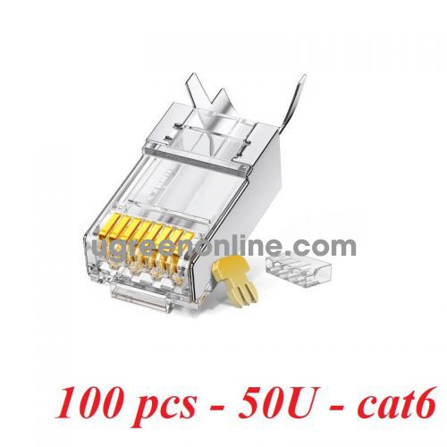 Ugreen 20893 100psc cat6 FTP rj45 Plug modular plugs two-piece gold plated 50u* nw178 10020893