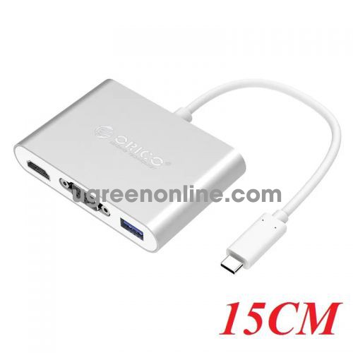 Orico Rchv-Sv 15Cm Đầu Chuyển Đổi Type C Sang 4 Cổng Hdmi Vga Type C Usb 3.0 Màu Bạc - 98518 10098518