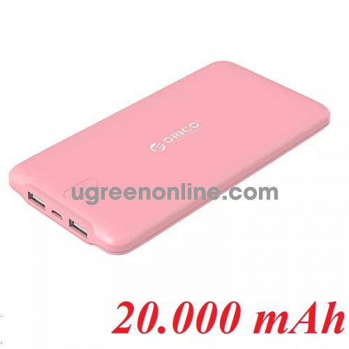 Orico Ld200-Pk Pin Sạc Dự Phòng 20 000Mah Hồng - 2 Cổng Usb 5V2.4A - 98788 10098788