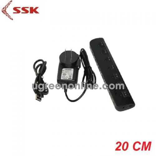 SSK SHU-023 Màu Đen Hub chia 7 cổng USB 2.0 có nguồn 97682 10097682