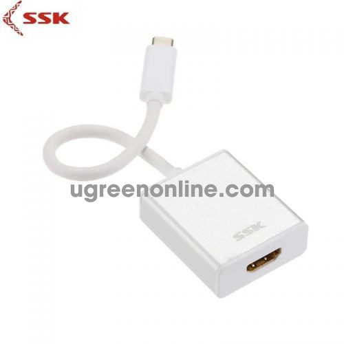 SSK SHU-C-010 20cm Màu TRắng Bộ chuyển Usb Type-C ra HDMI 4K 95953 10095953