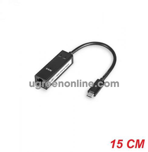 SSK SHU-C-540 15cm Màu Đen Bộ chuyển đổi Usb Type-C raLan 10/100/1000 + 3 Cổng USB 3.0 96681 10096681