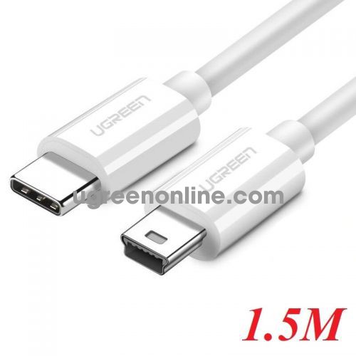 Ugreen 40418 1.5M Type C 2.0 Data Cable To Mini Usb White Us142 10040418