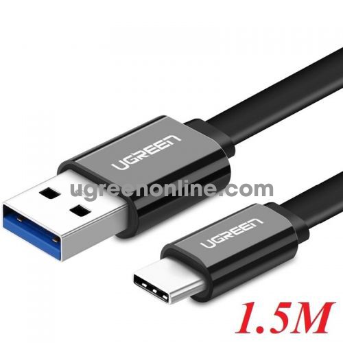 Ugreen 10698 Usb 3.0 To Usb C Flat Cable Black 1.5M Us172 10010698