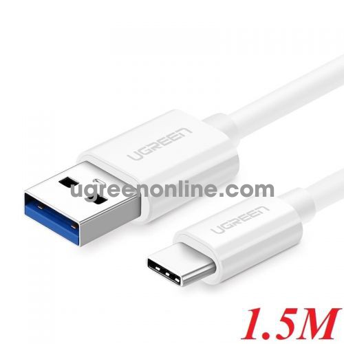 Ugreen 30624 Usb 3.0 To Usb C Round Cable White 1.5M Us172 10030624