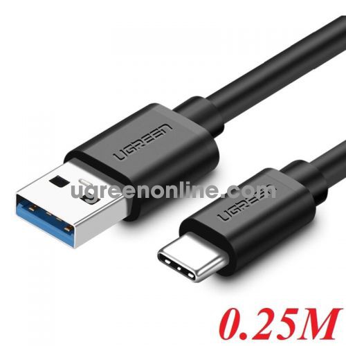Ugreen 30626 Usb 3.0 To Usb C Round Cable Black 0.25M Us172 10030626