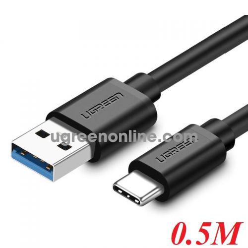 Ugreen 30627 Usb 3.0 To Usb C Round Cable Black 0.5M Us172 10030627