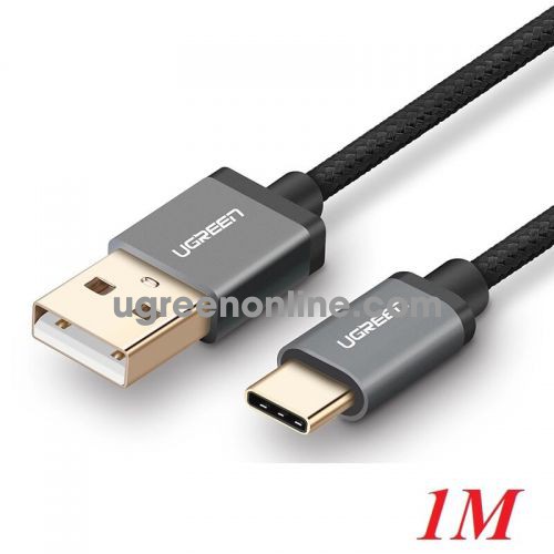Ugreen 30880 Usb 2.0 To Usb C Cable With Nylon Webbing Black 1M Us174 10030880