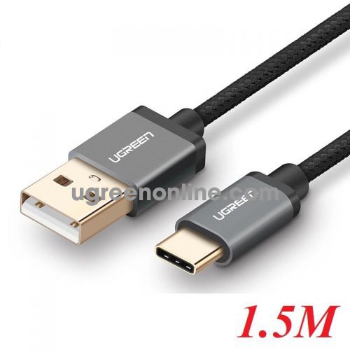 Ugreen 30881 Usb 2.0 To Usb C Cable With Nylon Webbing Black 1.5M Us174 10030881