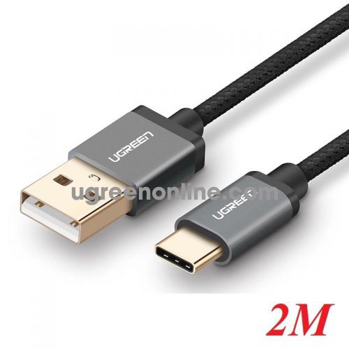 Ugreen 30882 Usb 2.0 To Usb C Cable With Nylon Webbing Black 2M Us174 10030882