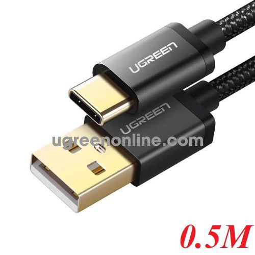 Ugreen 40988 Usb 2.0 To Usb C Cable With Nylon Webbing black 0.5M Us174 10040988