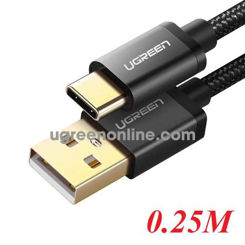 Ugreen 40993 Usb 2.0 To Usb C Cable With Nylon Webbing Rose Gold 0.25M Us174 10040993