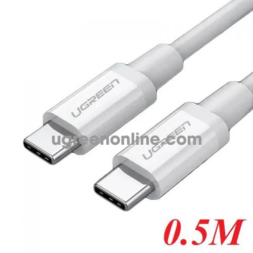 Ugreen 60517 0.5M Type C 2.0 Male To Male Cable Cáp Sạc Usb Type C Màu Trắng Us264 10060517