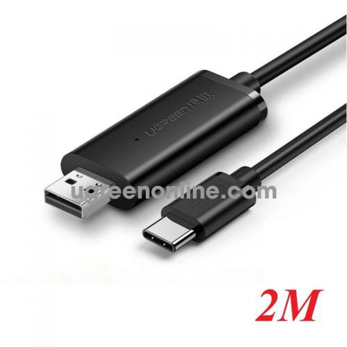 Ugreen 70420 2m black usb a to usb type c data link cable copy line plug nickel plated US318 10070420