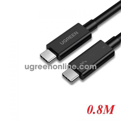 Ugreen 70951 0.8M 40Gbps Black USB type C to male USB C Cable 100W USB 3.1 Thunderbolt 3 Fast PD US341 10070951