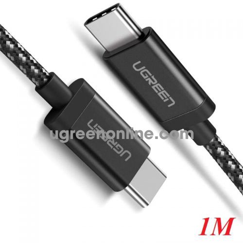 Ugreen 50449 2m Black USB Type C Cable Male to Male Nickel Plating Cotton Braid US161 10050449
