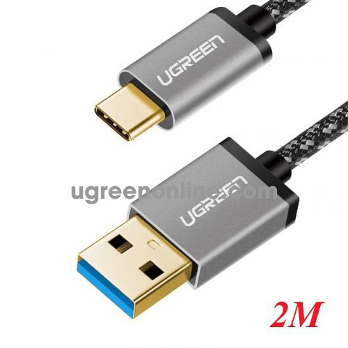 Ugreen 50542 2M Black USB Type C 3.0 Fast Charging Nylon Braided Cable US187 10050542