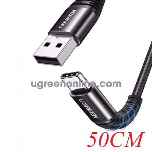 Ugreen 70560 0.5m Aluminum Shell with Braided USB 2.0-A to USB-C M - M Cable 50cm US301 10070560