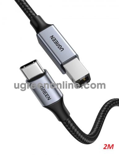 Ugreen 80807 2M 2.0 space gray USB type C to USB B Printer Cable US370 10080807