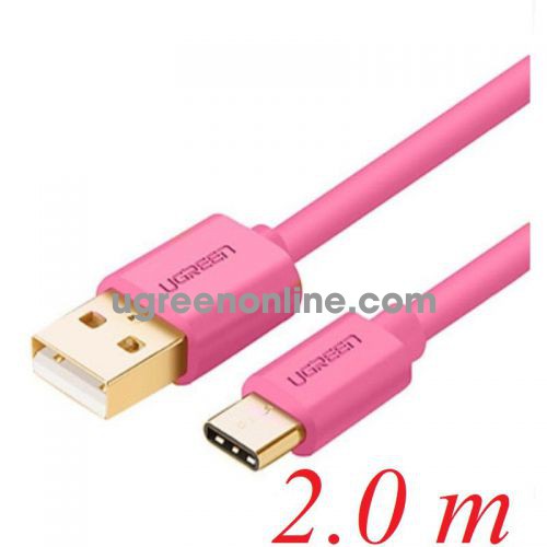 Ugreen 10675 2M pink color USB A to USB type C Gold-Plated Cable US141 10010675